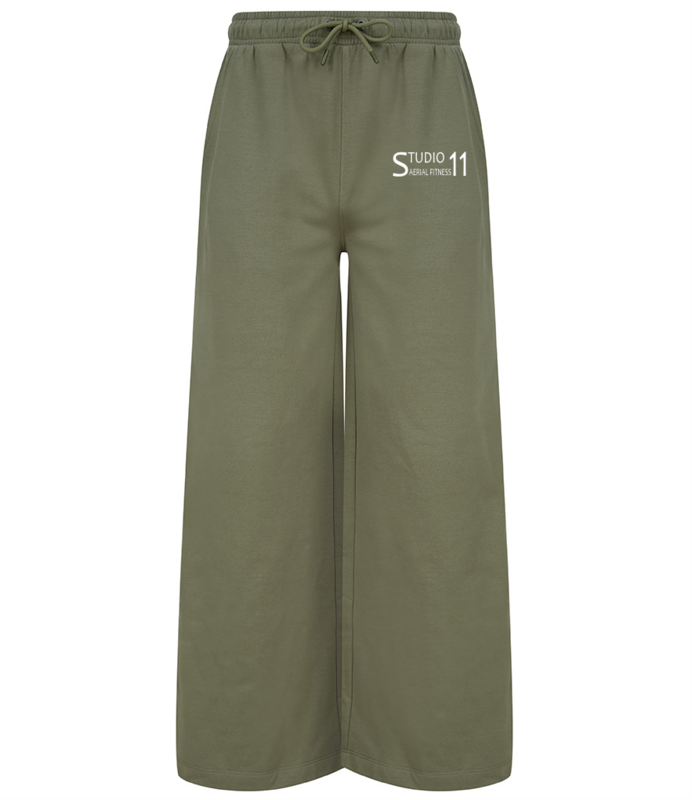 Ladies Sustainable Wide Leg Joggers - Khaki -  (SK431)