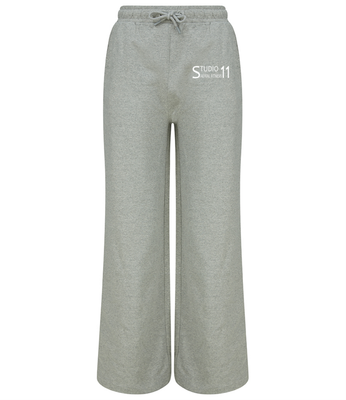 Ladies Sustainable Wide Leg Joggers - Heather Grey -  (SK431)