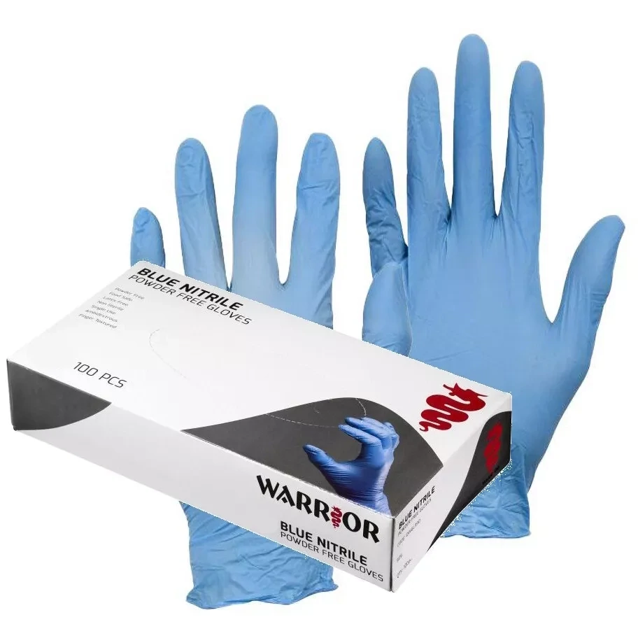 Warrior - Nitrile Gloves - Blue, Size: M