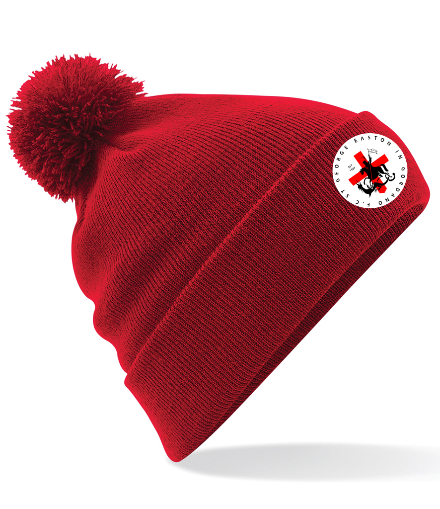 Bobble Hat - Beechfield - Red - Adults (BB426)