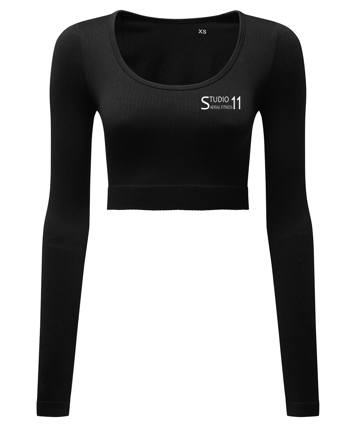 Women’s TriDri® ribbed seamless '3D Fit' crop top - Black (TR224)