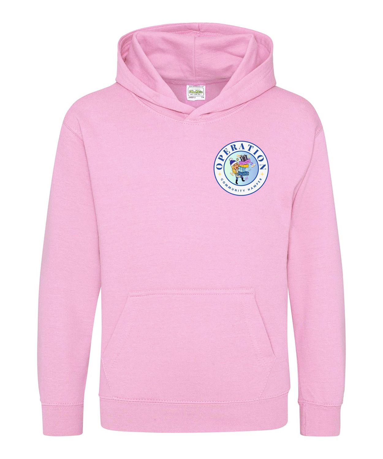 JH001B - AWDis - Hoodie - Kids  - Baby Pink