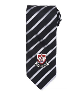 Tie - Sports Stripe (PR784) - Premier - Black / Silver