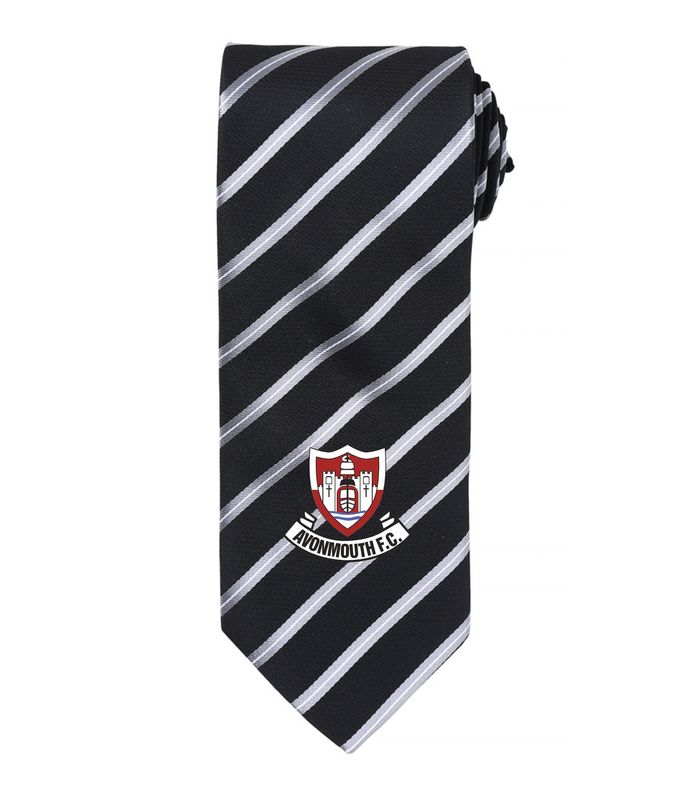 Tie - Sports Stripe (PR784) - Premier - Black / Silver