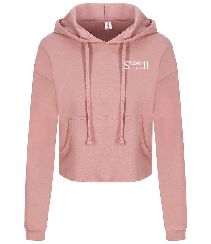 Ladies Cropped Hoodie - Dusty Pink - (JH016)