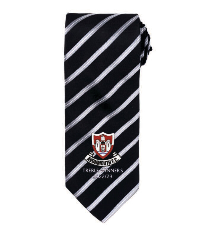 Tie - TREBLE WINNERS - Sports Stripe (PR784) - Premier - Black / Silver