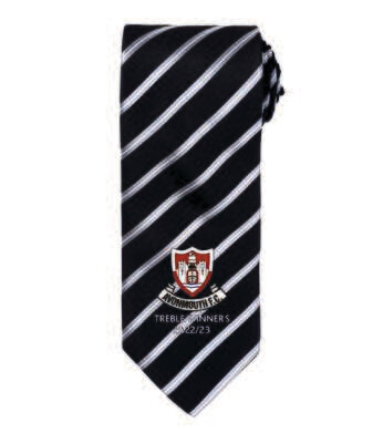 Tie - TREBLE WINNERS - Sports Stripe (PR784) - Premier - Black / Silver