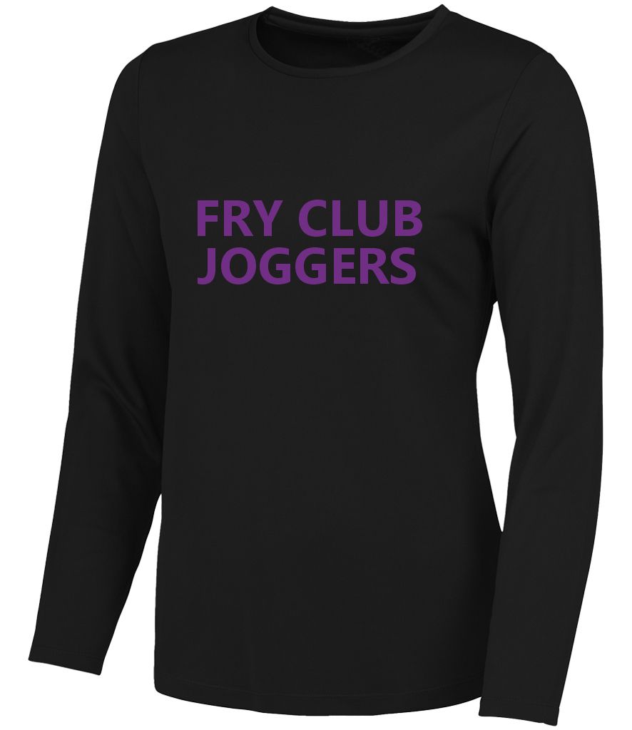 Long Sleeve  T shirt - LADIES - Black - (JC012) AWDis