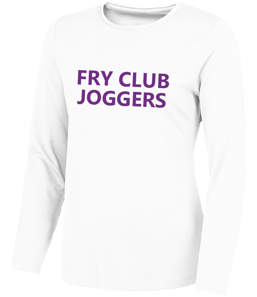 Long Sleeve  T shirt - LADIES - White - (JC012) AWDis