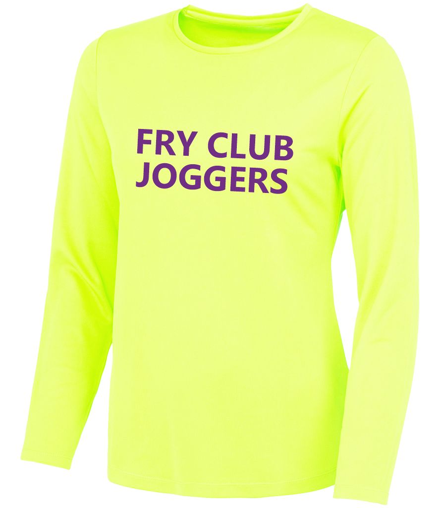 Long Sleeve  T shirt - LADIES - Electric Yellow  - (JC012) AWDis