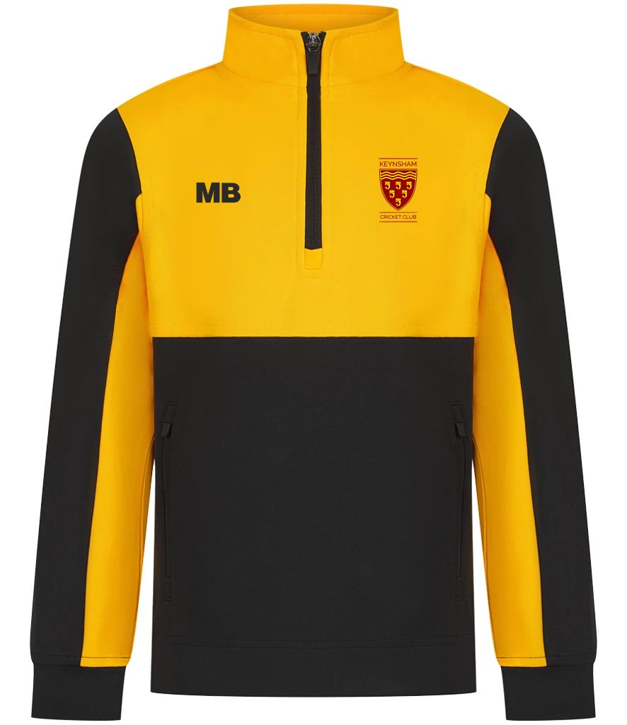 Girls - 1/4 Zip Top (LV875) Black / Gold - Kids size