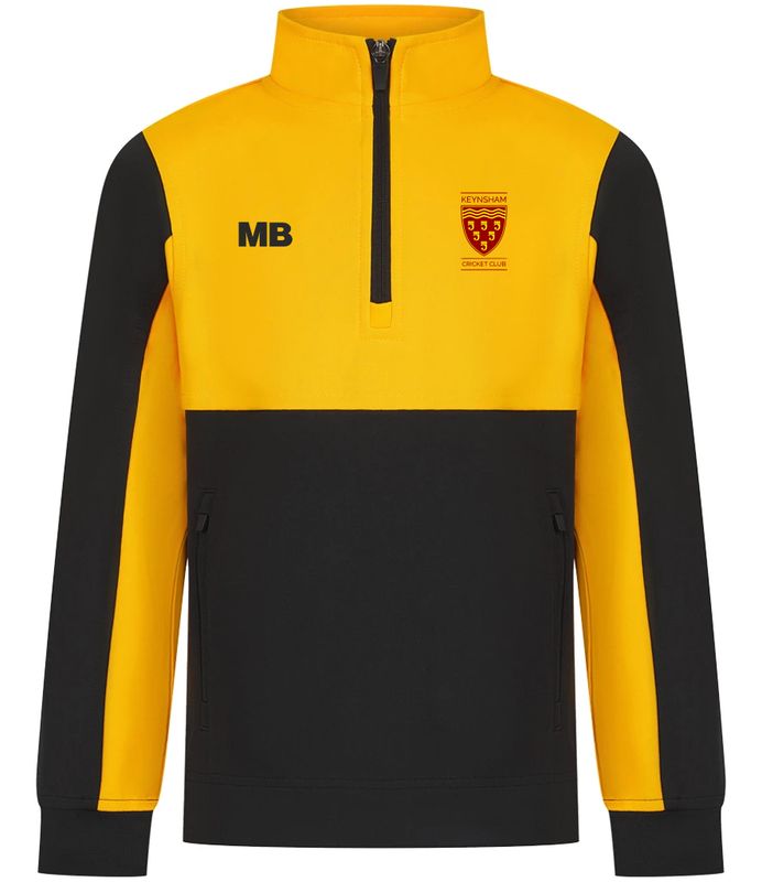 Girls - 1/4 Zip Top (LV875) Black / Gold - Kids size