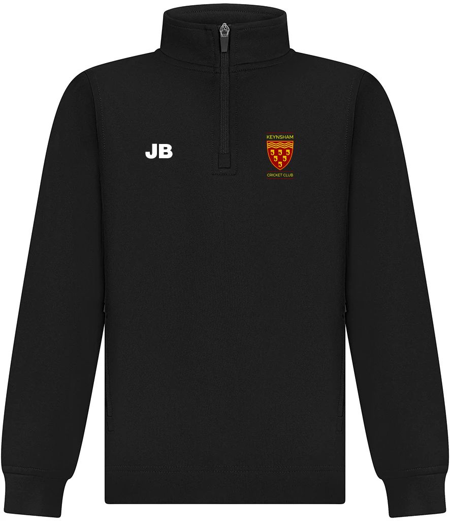 Boys - 1/4 Zip Top (LV874) Black - Adults size