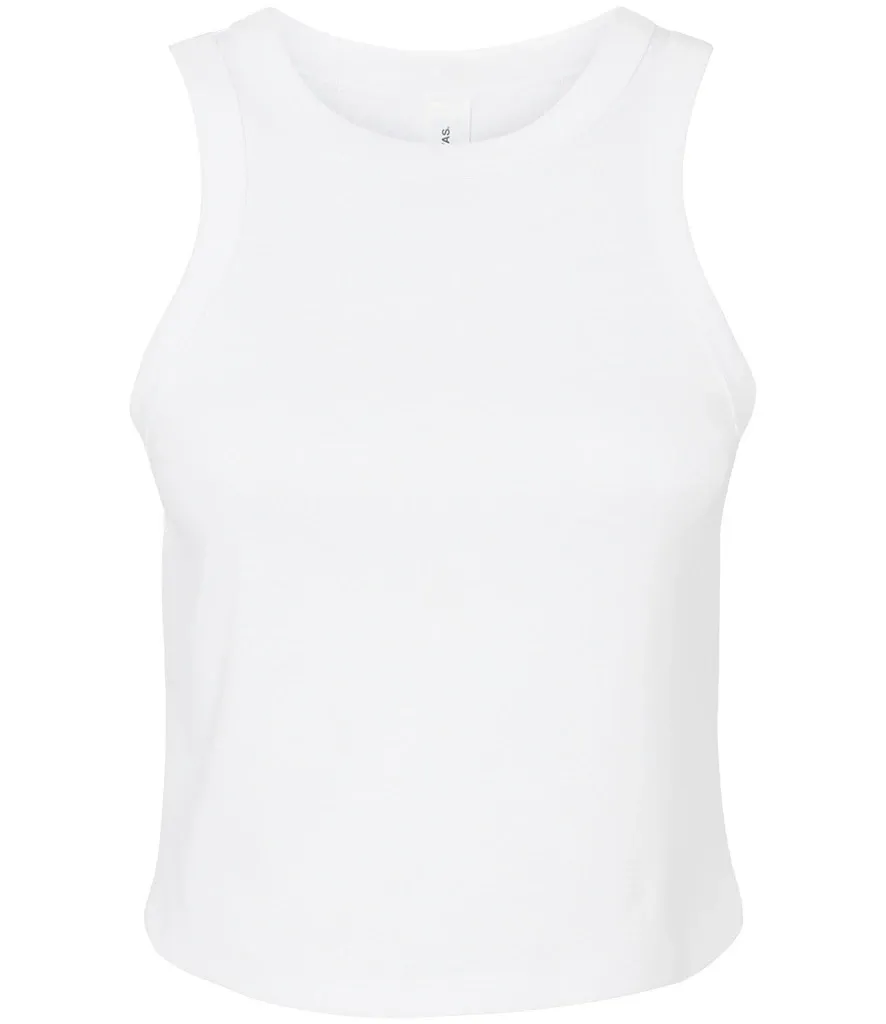 Bella Ladies Micro Rib Racer Tank Top - White - (BL1019)