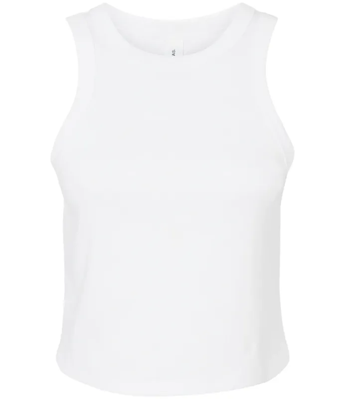 Bella Ladies Micro Rib Racer Tank Top - White - (BL1019) Bella Ladies Micro Rib Racer Tank Top - White - (BL1019)
