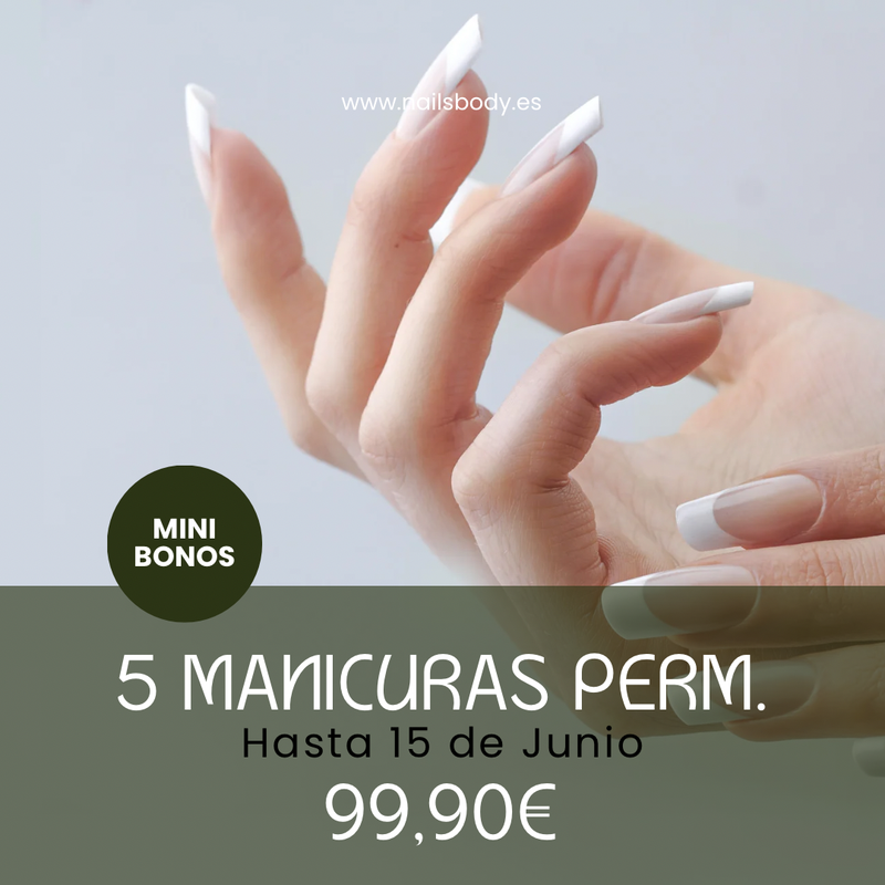 5 MANICURAS COMPLETAS PERMANENTES MINIBONOS