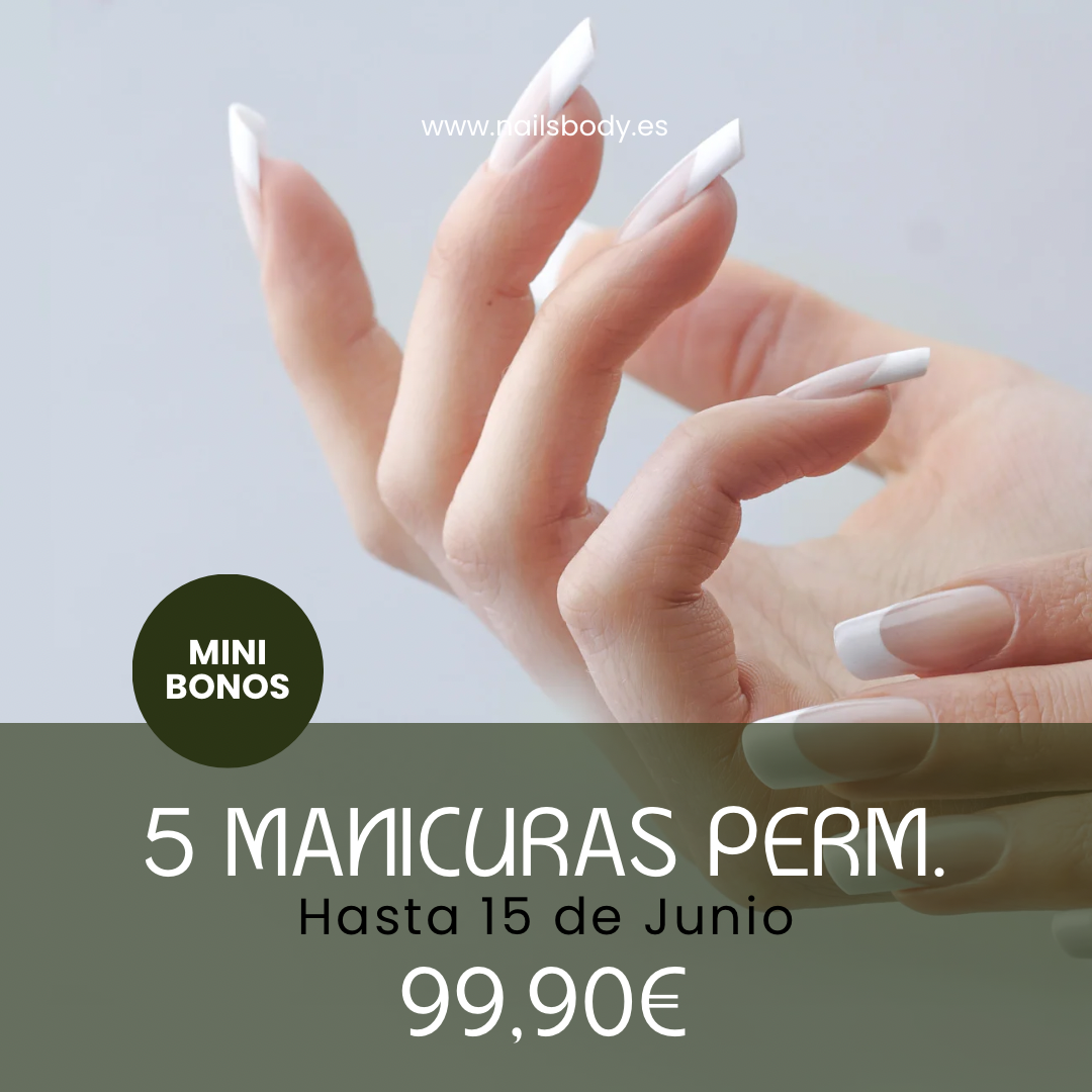 5 MANICURAS COMPLETAS PERMANENTES MINIBONOS