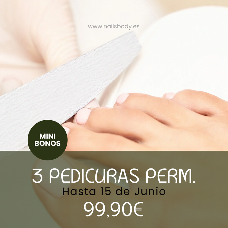 3 PEDICURAS COMPLETAS PERMANENTES MINIBONOS