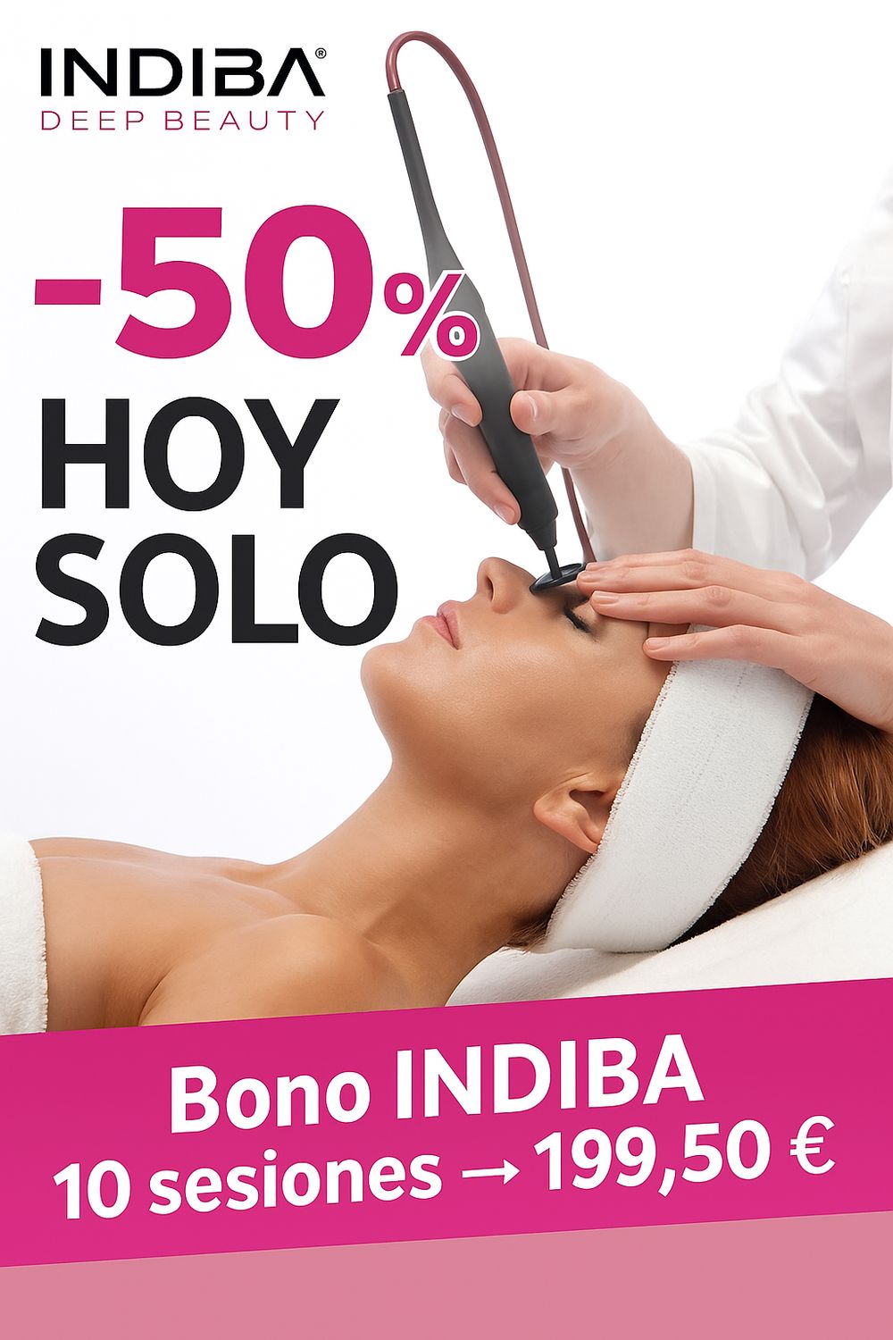 10 sesiones Indiba Mitad de precio