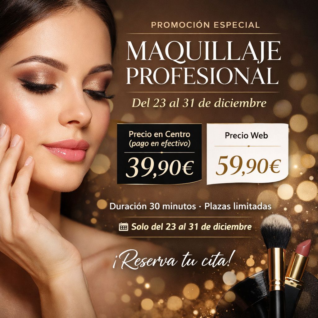 Maquillaje profesional promoción Navidad