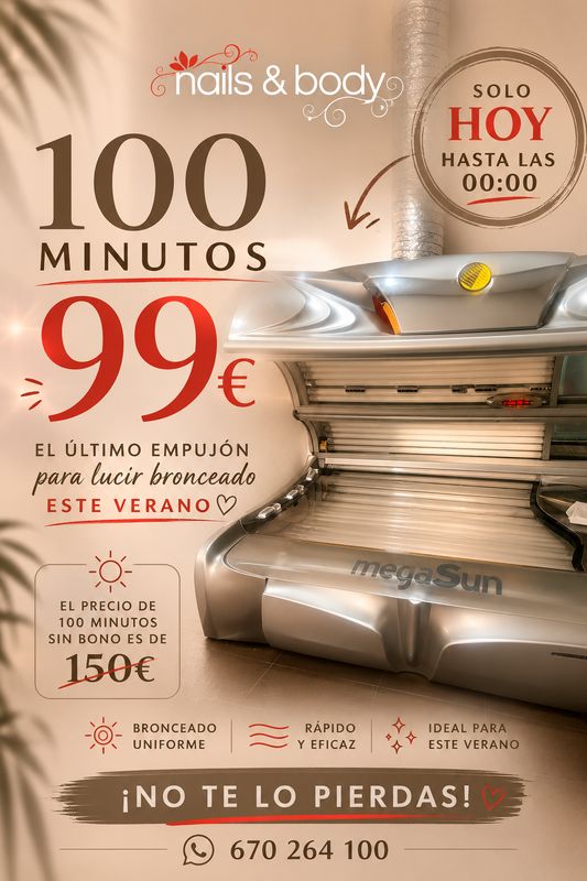 100 minutos solarium HOY EN LA WEB