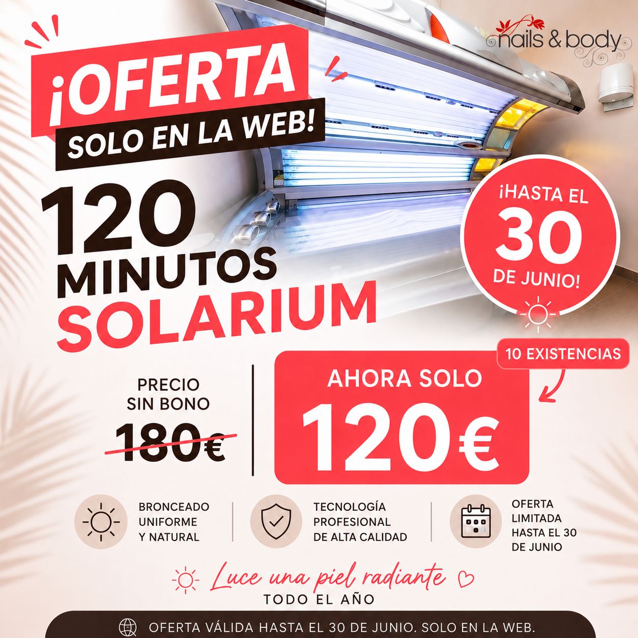 120 minutos solarium Promo Junio
