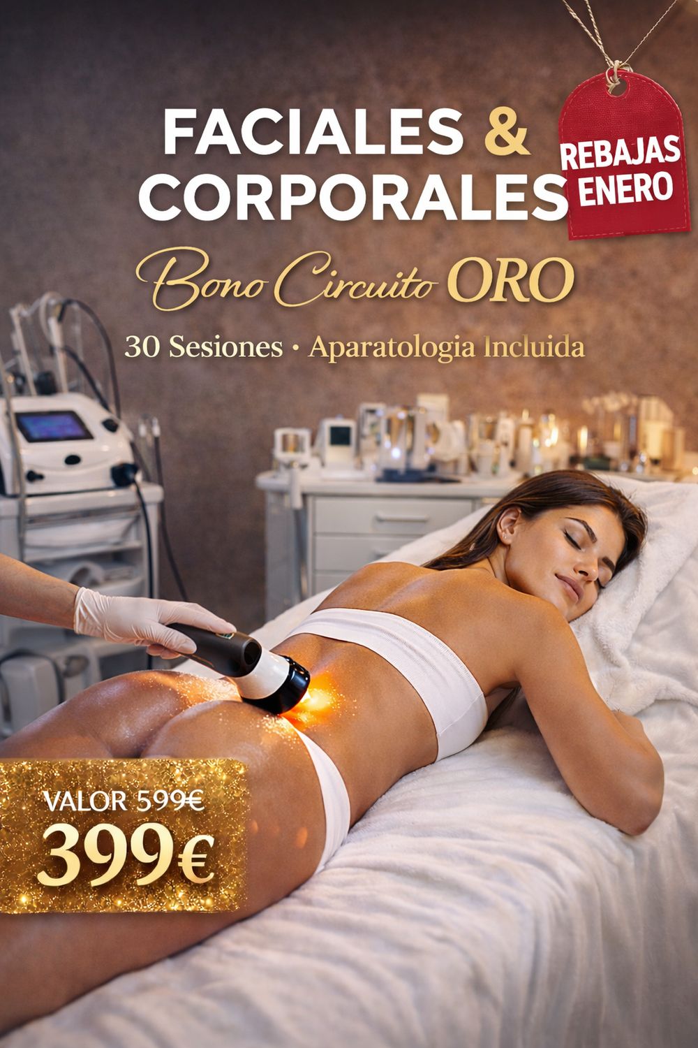 30 sesiones facial y corporal Oro REBAJAS