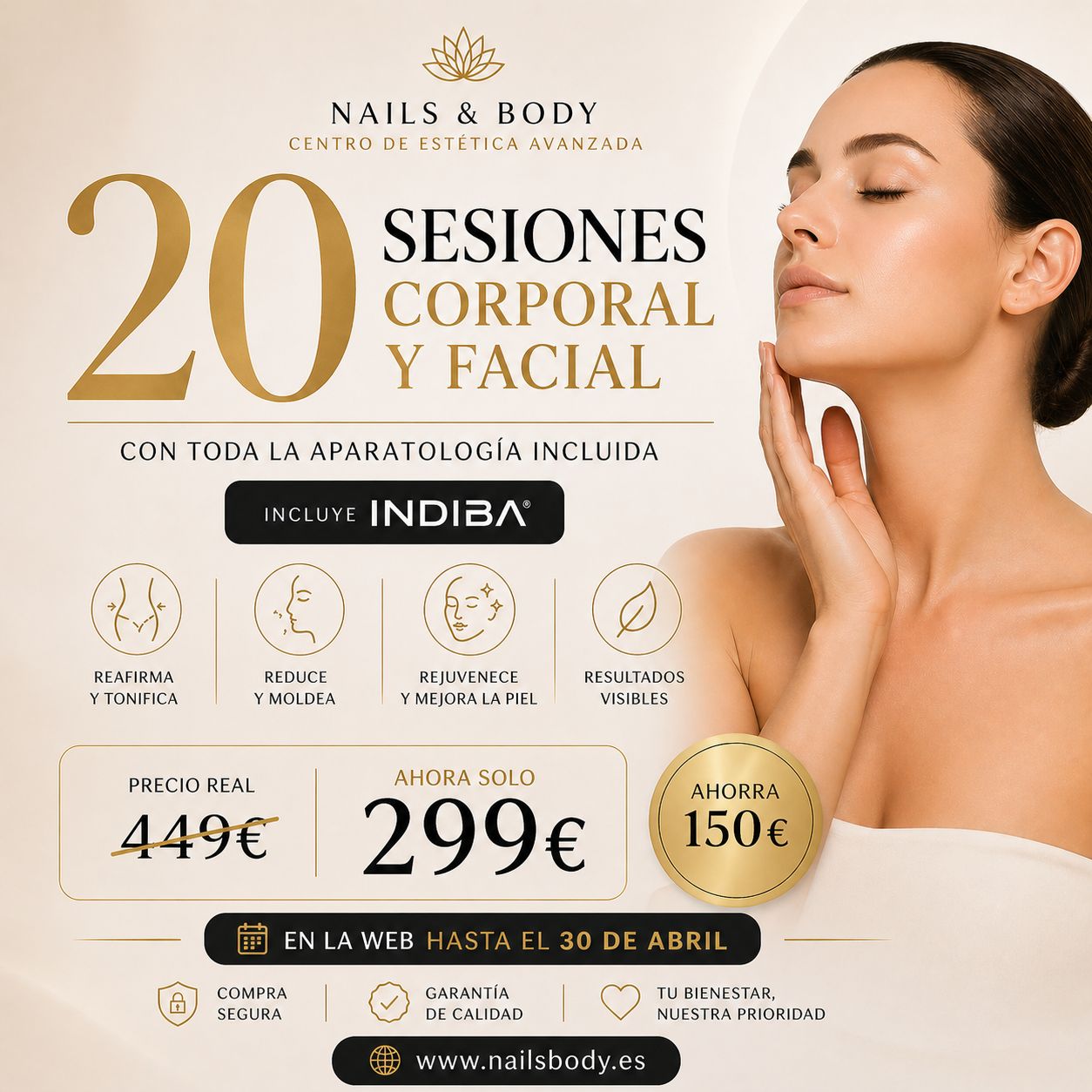 20 SESIONES FACIAL Y CORPORAL Circuito Completo Día de la Madre