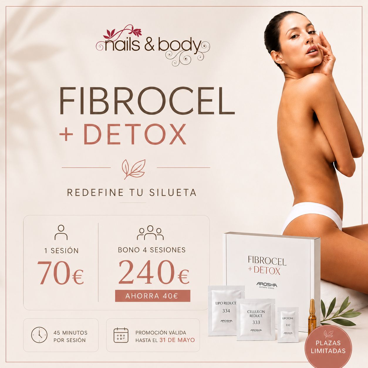 4 TRATAMIENTOS CORPORALES AROSHA FIBROCEL & DETOX 4 TRATAMIENTOS CORPORALES AROSHA FIBROCEL & DETOX