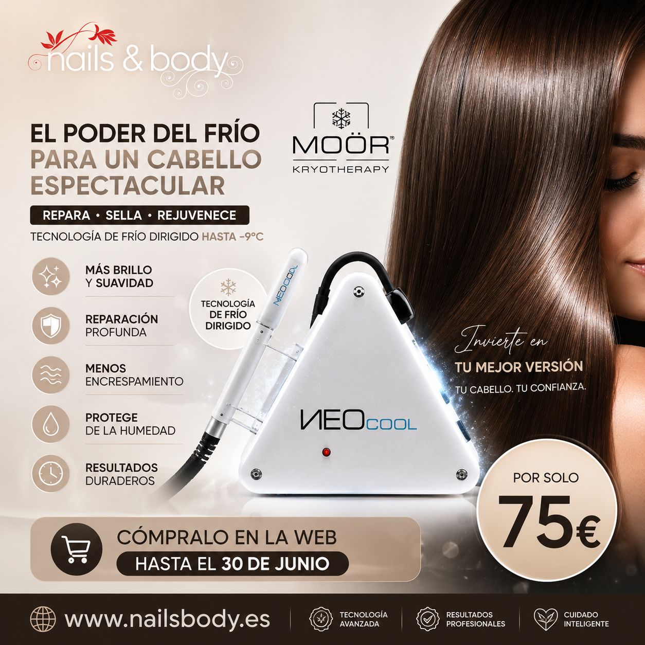 MOÖR KRYOTHERAPY NEOCOOL® Reparación profunda y brillo extremo.