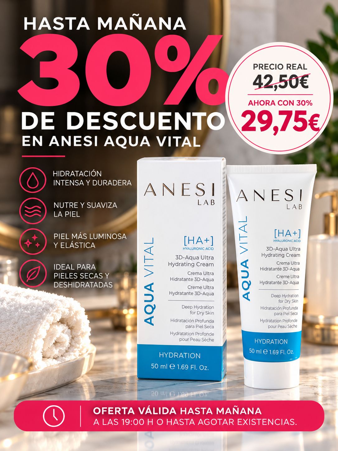 Crema hidratante hialurónico