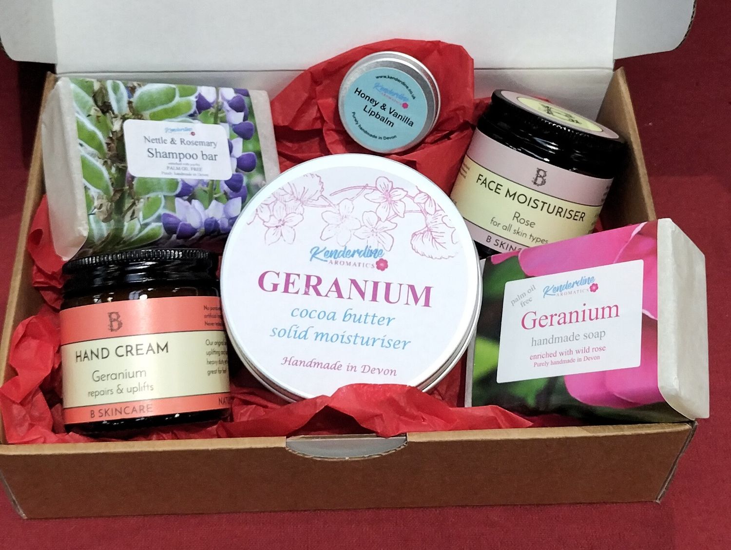 Treat box of geranium and rose
