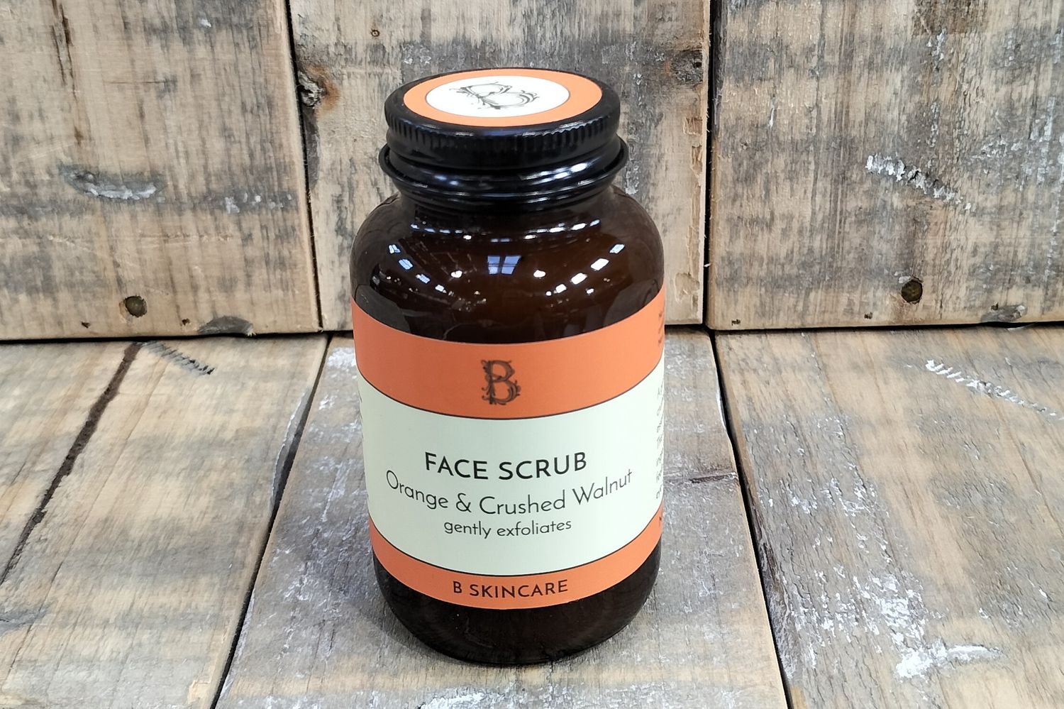 B Skincare Face scrub - orange and crushed walnut