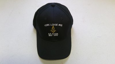 BLACK BB CAP - YORK LODGE NO.22, KENNEBUNK, MAINE