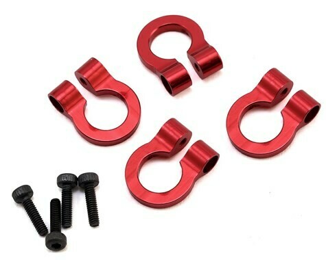 Hot Racing 1/10 Aluminum Tow Shackle D-Rings (4) (Red) - ACC80802