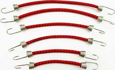 Hot Racing 1/10 Scale Scale Bungee Cord Set (6) Red W/ Black - ACC468C12