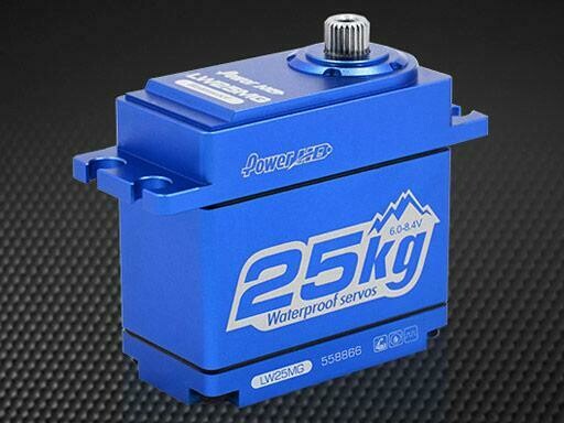 Power HD HV Waterproof Digital Servo 25kg / 347.2oz / 0.14s @7.4V Full Metal Case for 1/10 Crawler &amp; Buggy - LW25MG