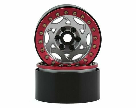 SSD RC 1.9” Champion Beadlock Wheels (Silver/Red) - SSD00248