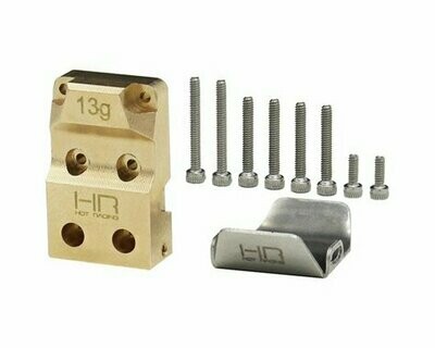 Hot Racing Brass Diff Cover w/ SS skid plate SCX24 - HRASXTF12CP