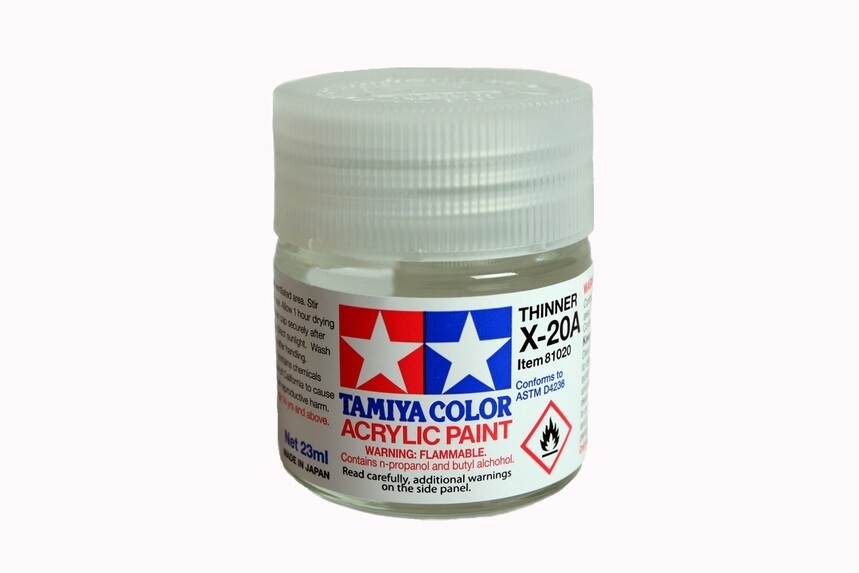 Tamiya Acrylic/poly Thinner X-20A (23ml) - TAM81020