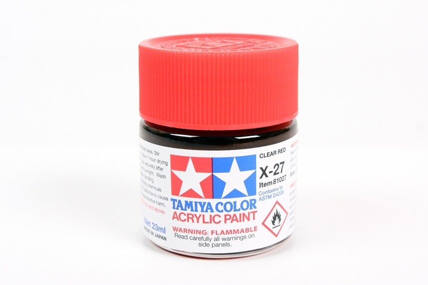 Tamiya Acrylic X27 Clear Red Paint (23ml) - TAM81307