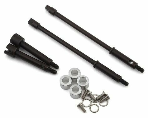 Hot Racing Axial SCX24 +4mm Wide Track Steel Drive Stub Axle Set - SXTF39W04