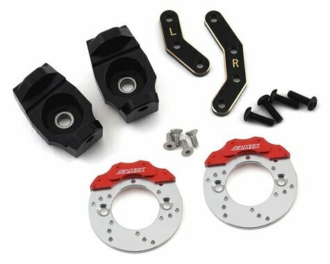 Samix Element Enduro Brass Heavy Steering Knuckle Set w/Brake Rotor &amp; Caliper - SAMEND-4412FS