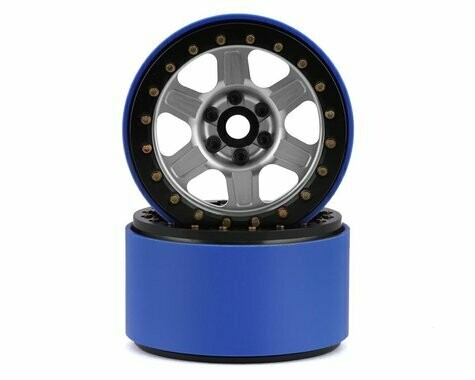 SSD RC Challenger PL 2.2&quot; Beadlock Crawler Wheels (Silver/Black) (2) - SSD00434