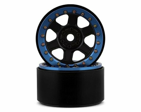 SSD RC Challenger 2.2&quot; Beadlock Crawler Wheels (Black/Blue) (2) - SSD00431