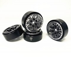 Treal 1.0 Beadlock Wheels(4P-Set) for Axial SCX24 1/24 Crawler Aluminum CNC Machined 11.2g Gray - X002P92OBX