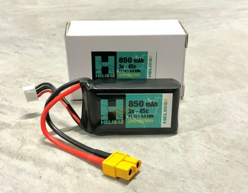 Helios 3S 850 MAH 45C LIPO w/ XT60 plug - 850mah HRC-3S850-45-X6