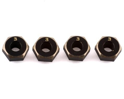 Samix SCX24 Brass Hex Adapter (4) (3mm) - SCX24-4063-3