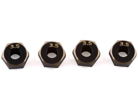 Samix SCX24 Brass Hex Adapter (4) (3.5mm) - SAMSCX24-4063-3.5