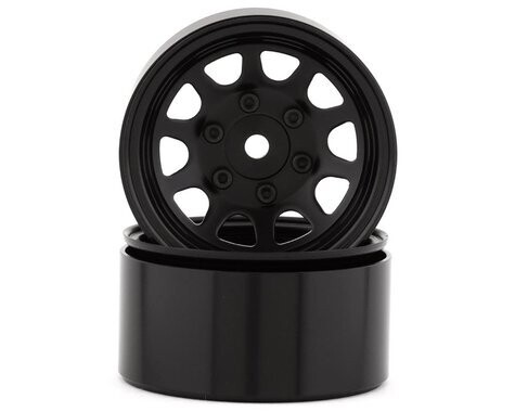 SSD RC D Hole 1.55” Steel Beadlock Crawler Wheels (Black) (2) - SSD00488